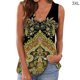 thumbnail image 2 of Qarigey Camiseta sin mangas con cuello en V sin mangas con estampado bohemio para mujer Prendas para la parte del cuerpo Verde 3XL Qarigey AP002039-06, 2 of 4