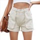 thumbnail image 2 of Pantalones Cortos Vaqueros de Verano para Mujer, Informales, con Cintura Elástica y Bolsillos Caqui Superficial L, 2 of 10