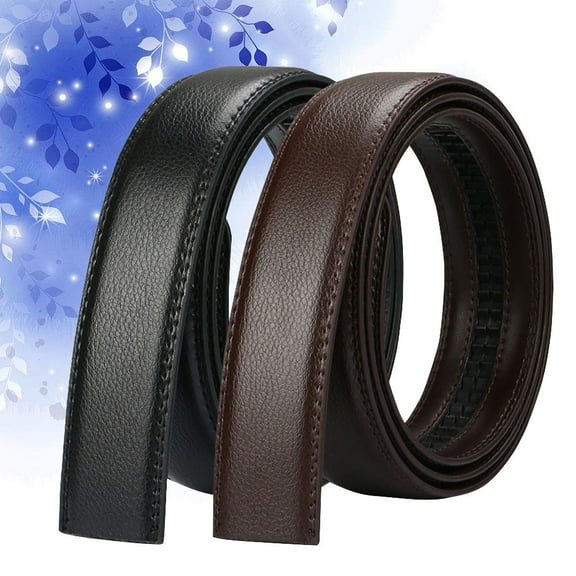 LEORX 2PCS Men's Belts Metal Brown Elegant Classic Look Everyday Wear for Men