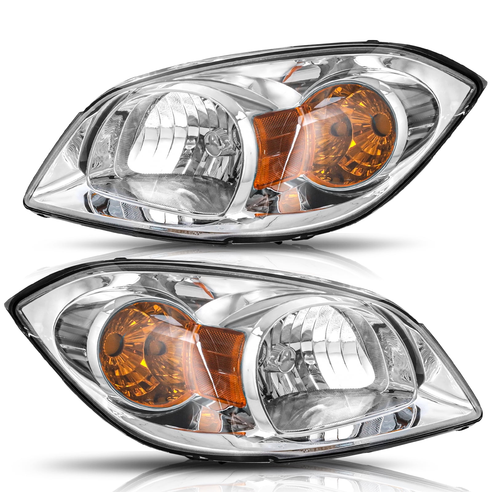 BRYGHT-For 2005-2010 Chevy Cobalt 07-10 Pontiac G5 Chrome Headlights Left+ Right Pairs