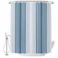 thumbnail image 2 of Shower Curtains for Bathroom, Blue Ombre Stripe Waterproof Fabric Shower Curtain, Farmhouse Simple Striped Decorative Bathroom Curtain for Bathtub, 36"x72", No Hooks Included, 2 of 9