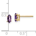 thumbnail image 3 of 14k 6x3mm Marquise Amethyst earring 14k Yellow Gold Earrings, 3 of 3