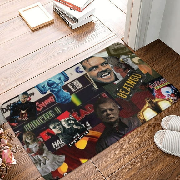 Welcome Mat Indoor Entrance Doormat Horror Movie Characters Front Porch Door Mat Home Decorative Non-slip Absorbent 24x16 Inch