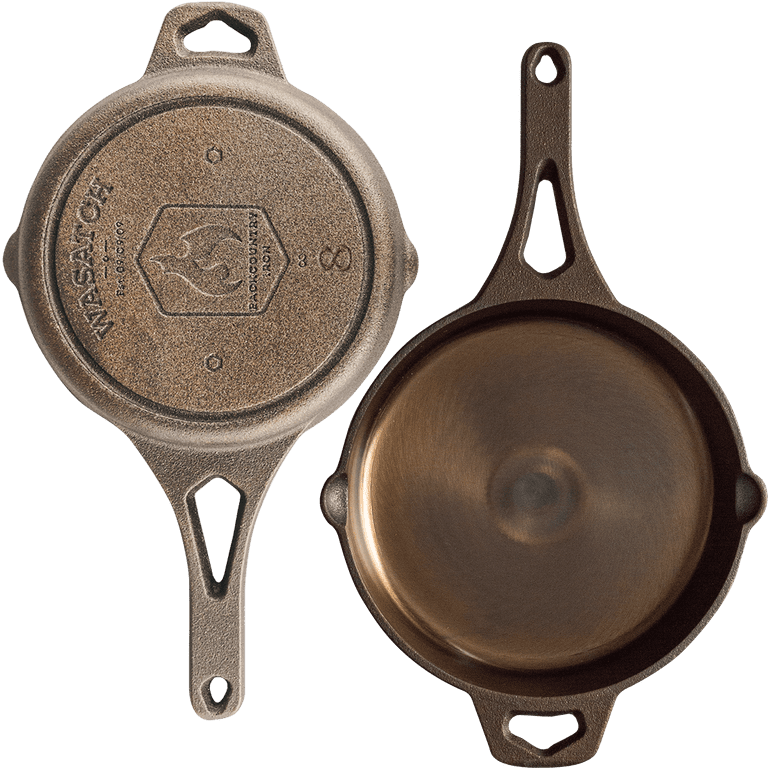 Backcountry Iron 8 Inch Smooth Wasatch Pre-Seasoned Round Cast Iron Skillet  
