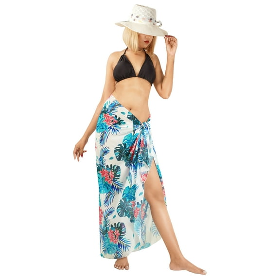 LA LEELA Women's Bikini Cover ups Swimsuit Beach Sarong One Size Ocean, Leaves