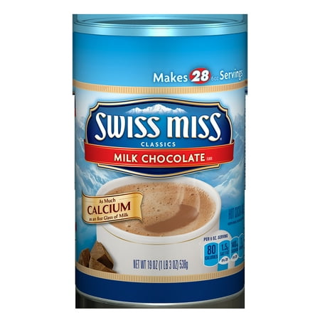 Swiss Miss Milk Chocolate Hot Cocoa Mix Canister, 19 Ounce