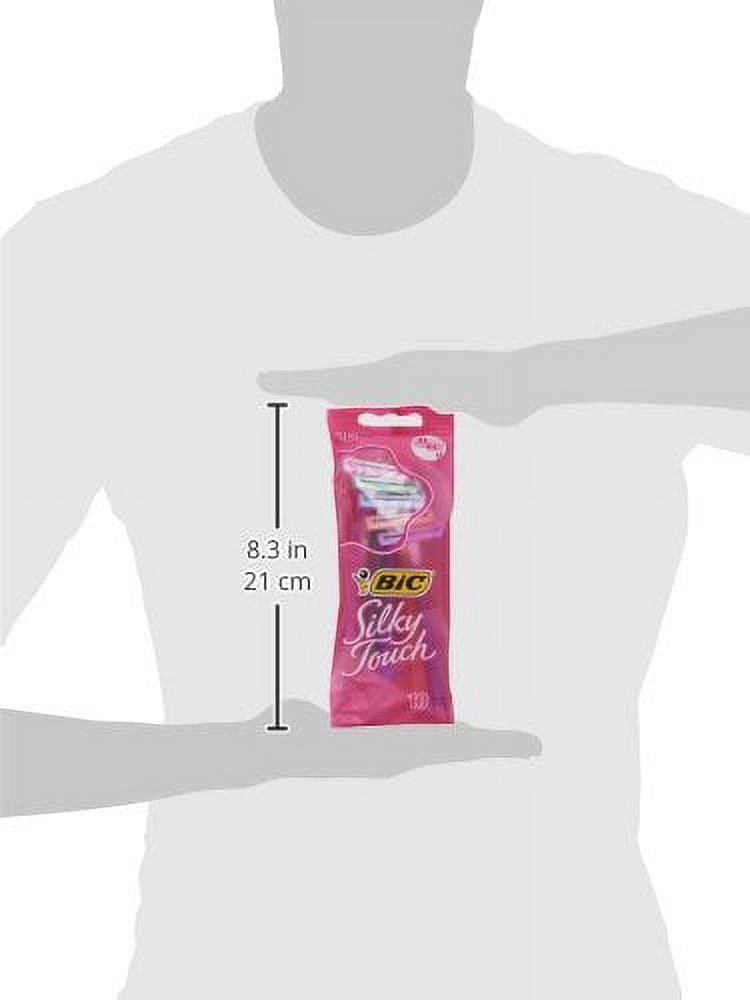 BIC Silky Touch Women's Twin Blade Disposable Razor, 10 Count - Pack of 12 (120 Razors)
