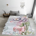 thumbnail image 5 of Honeii Vintage Rose Print Fleece Blanket - Throw Blanket for Bed, Sofa, Couch, Camping, and Travel , Microplush Ultra Soft Warm Blanket-60"x50", 5 of 7