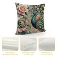 thumbnail image 4 of GOSMITH  Peacock Throw Pillow Cushion Covers Green Peacock Bird and Pink Rich Flowers Decorative Square Accent Pillow Case, 4 of 5
