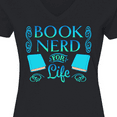 thumbnail image 4 of Inktastic Book Nerd for Life Women's V-Neck T-Shirt, 4 of 5