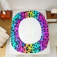 thumbnail image 5 of jejeloiu Rainbow Leopard Stripes Queen Sheet Sets,Modern Abstract Geometric Flat Sheet,Multicolor Cheetah Print Queen Fitted Sheet For Girl,Microfiber Bedroom Decor,4pcs, 5 of 7