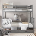 thumbnail image 7 of ARCTICSCORPION Kids Pinewood Bunk Bed Twin-Over-Full Bunk Bed with Storage Drawers and Ladders Gray, 7 of 7