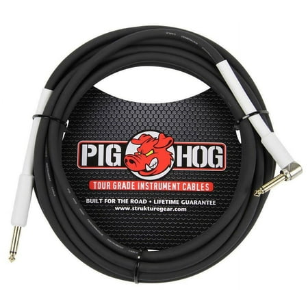 UPC: 0672485343295 | Pig hog High Performance 8mm Right-Angle Instrument Cable -18.5 Feet