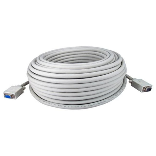 QVS 50 ft. Premium VGA HD15 Male to Female Tri - Shield Extension Cable