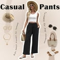 thumbnail image 6 of VDJ Wide Legged Pants for Women Loose Fit Casual Comfy Lounge High Waist Trousers Flowy Palazzo Black Pants Size XL, 6 of 9