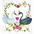 thumbnail image 3 of Zaman, Farida 12x12 Black Modern Framed Museum Art Print Titled - Swan Love III, 3 of 5