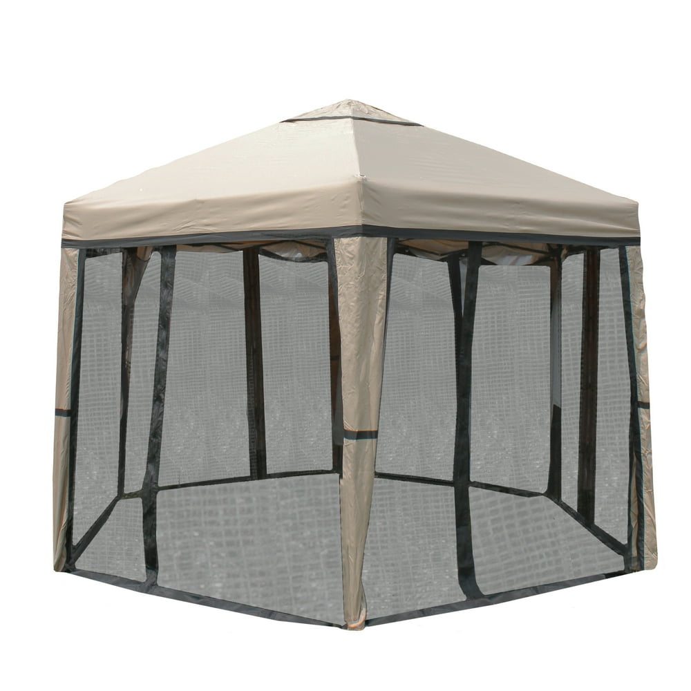 Northlight 12' x 10' Outdoor Hexagon PopUp Gazebo with Mosquito Net