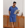 thumbnail image 5 of Ekouaer Men's Pajama Sets Shorts Short Sleeve Pj Sets Loungewear Lightweight Lounge Sets with Pockets, 5 of 6