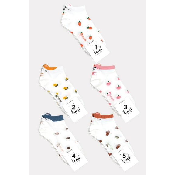 Women's Ankle Yum-Yum Hamster Socks - 5 Pair Set