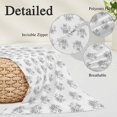 thumbnail image 3 of Grey Floral Throw Pillow Cover 12 x 20 Inch Decorative Pillow Cover Rustic Leaves Flowers Country Botantical Lumbar Pillowcase Seasonal Rectangle Cushion Case for Couch Sofa Bed Living Room, 3 of 9