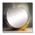 thumbnail image 2 of Designart "Divine Dance of Deity 3D Undulation Sphere" Abstract Fractal Square Mirror Wall Decor Modern - Large Gold Square Bathroom Mirror - Square Printed Wall Mirror Art, 2 of 5
