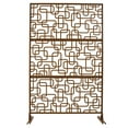 thumbnail image 5 of Outdoor & Indoor Privacy Screen Metal Privacy Screen 76" H×48" W, Freestanding Decorative Privacy Screen for Deck Balcony Patio, Privacy Fence Panels for Outside Lawn Garden PS114 BROWN, 5 of 9