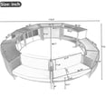 thumbnail image 2 of Grey Rattan Patio Sofa Set with Storage, Modular Sectional Outdoor Couch with Removable Cushions for Backyard, Deck, 2 of 10