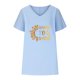 thumbnail image 4 of Camiseta de Manga Corta con Cuello en V con Impresión de Girasol, Algodón Casual Y Top de Cáñamo, 4 of 4