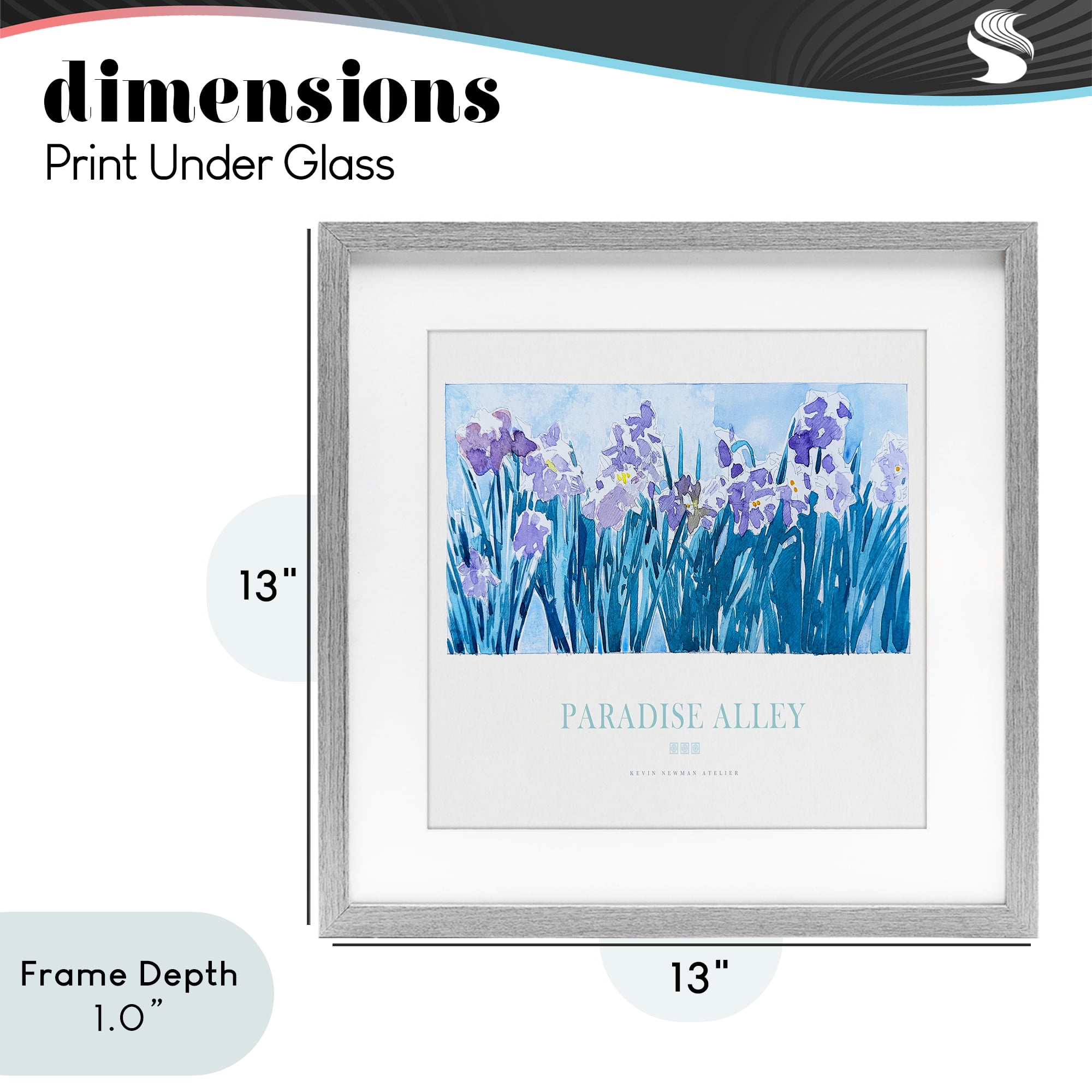 Stupell Industries Paradise Alley Purple Irises Gray Framed Print Under Glass, design by Jadei Graphics