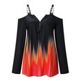 thumbnail image 4 of Eashery Floral Blouse Plus-Size Tops for Women Summer V Neck T Shirts Color Block Raglan Tees Orange M, 4 of 4