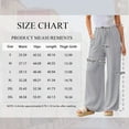 thumbnail image 2 of TEMOFON Pants for Women Wide Leg Linen Pant Palazzo Summer Casual Flowy Pants with Pocket Light Gray Drawstring Loose Comfy Soft Pants L, 2 of 10