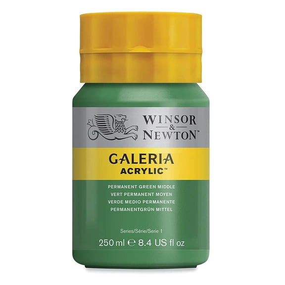 Winsor & Newton Galeria Acrylic, 250ml Squeeze Bottle, Permanent Green Medium
