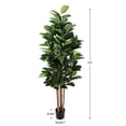 thumbnail image 4 of Pure Garden 70-inch Artificial Rubber Plant - Realistic Faux Tree, Green, 4 of 8