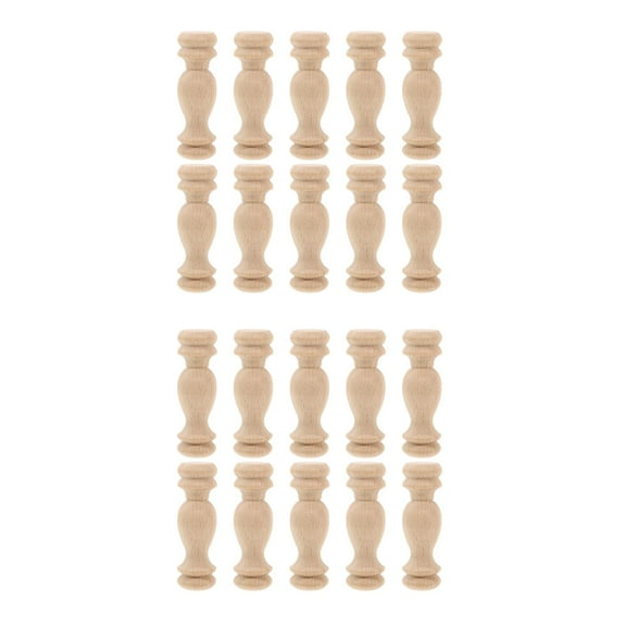 20pcs Unfinished Wood Staircase Spindles Unpainted Wooden Baluster for Furniture Crafts Home Decor DIY Wood Spindles for Crafting