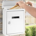 thumbnail image 6 of SereneLife SLMAB01 Indoor Outdoor Wall Mount Locking Mailbox with Window, White, 6 of 7