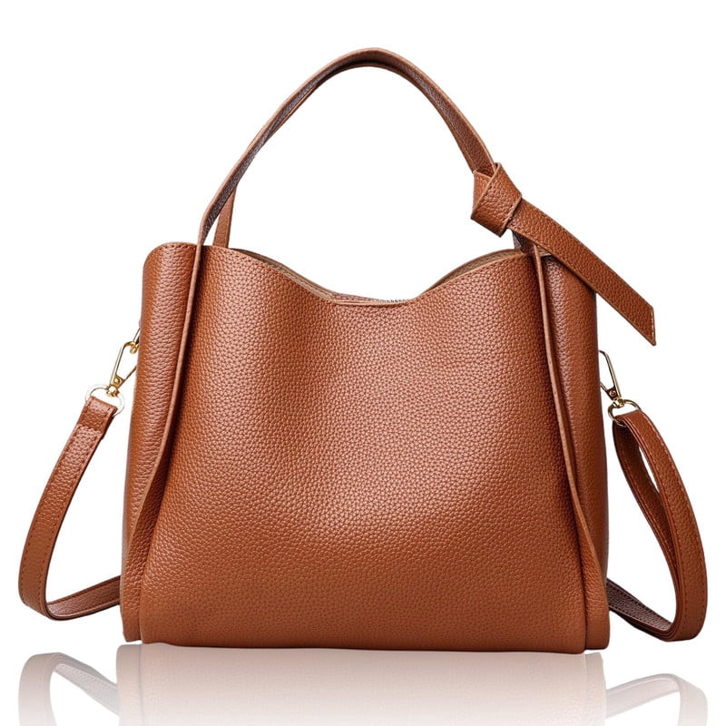 FALAN MULE Women’s Tote Bag Leather Crossbody Handbag Top Handle Satchel Purse with Adjustable Strap, Multi-Compartment Shoulder Bag