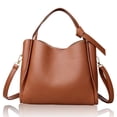 thumbnail image 2 of FALAN MULE Women’s Tote Bag Leather Crossbody Handbag Top Handle Satchel Purse with Adjustable Strap, Multi-Compartment Shoulder Bag, 2 of 7