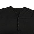thumbnail image 6 of DDAPJ pyju Mens Cotton Henley Shirts Short Sleeve Crewneck Button T-shirt Solid Color Collarless Casual Workout Tee Lightweight Summer Basic Tees Black L, 6 of 7