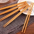 thumbnail image 4 of XKHAZA 5-Pairs Wooden Chopsticks, Dishwasher Safe Chopstick,Reusable Natural Healthy, Chinese Classic Style for Kitchen, Dining Room, Gourmet, Noodles, 4 of 9