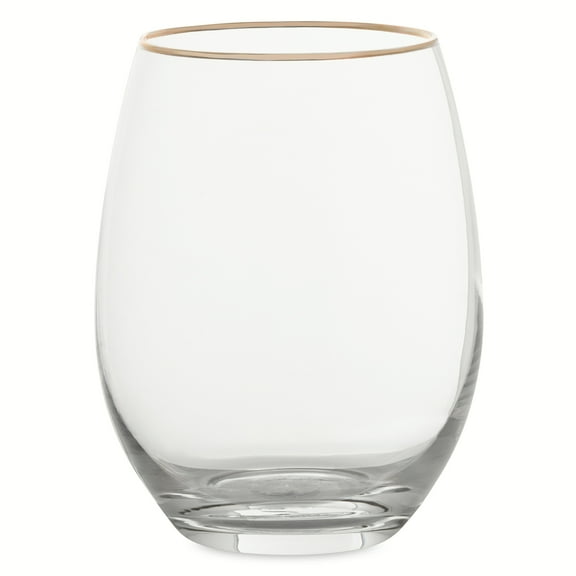 Thyme & Table 18 fl oz Stemless Wine Glass Clear with Gold Rim