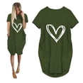 thumbnail image 4 of Robe d'Été pour Femmes 2024 Mode Grande Taille Décontractée Ample Imprimée Robe Manches Courtes Col en V Robe 50 % de Réduction!, 4 of 5