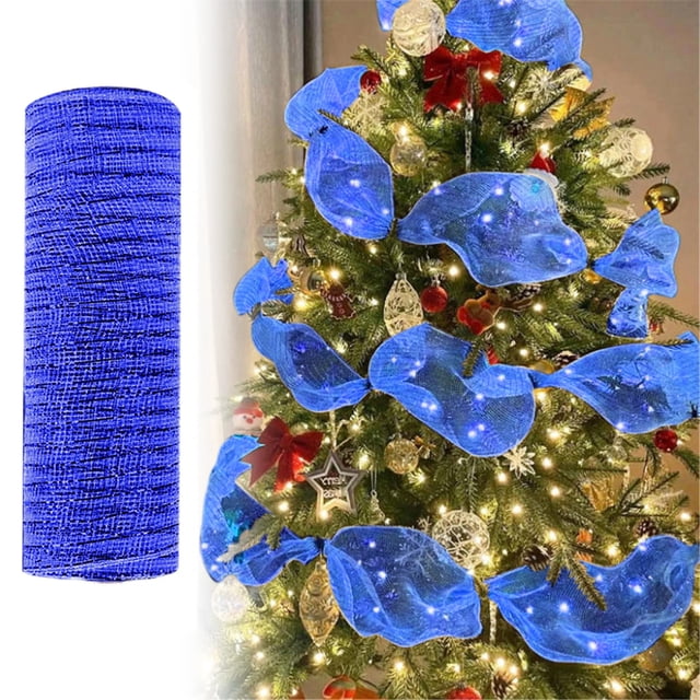 1Roll 10 Yards Christmas Ribbon Sequin,Festival Decorative Ribbons,for Packaging Wedding Decoration Xmas Tree Garland Dly Mesh Ribbon Webbing Home Decor
