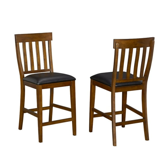 A-America Mariposa 24" Slatback Counter Stool in Whiskey (Set of 2)