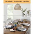 thumbnail image 5 of 15 Inch Round Placemats Set of 6, Christmas Snowflakes Non Slip Heat Insulation PP Table Mats, Xmas Balls Winter Pine Tree Black Washable Place Mats for Kitchen Dining Party Table Decor, 5 of 7