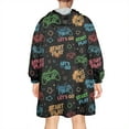 thumbnail image 2 of Wearable Oversized Blanket,Colorful Controllers Games Black Pattern Wearable Blanket Hoodie for Adults,Cozy Hooded Blankets with Super Pockets,Super Warm Fuzzy Pullover for Women & Men, 2 of 6