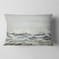 thumbnail image 2 of Designart Grey Sea Waves - Seascape Throw Pillow - 12x20, 2 of 5