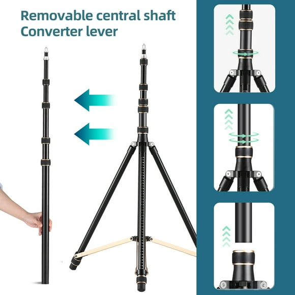Light Stand,1/4in 3/8in Screw Stand Alloy Flaah Softbox Led Video With Center Column Screw Led Adjustable Stand Video Adjustable Load With Column 1/4in 3/8in 99 Inch Adjustable / 99 Inch 1/4 And 3/8