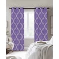 thumbnail image 2 of Purple Moroccan Black Out Curtains 84 Inch Long for Living Room, Boho Ethnic Abstract Quatrefoil Motifs Blackout Curtain Shade Thermal Insulated Window Curtains Grommet Drapes 42"x84" 2 Panels, 2 of 8