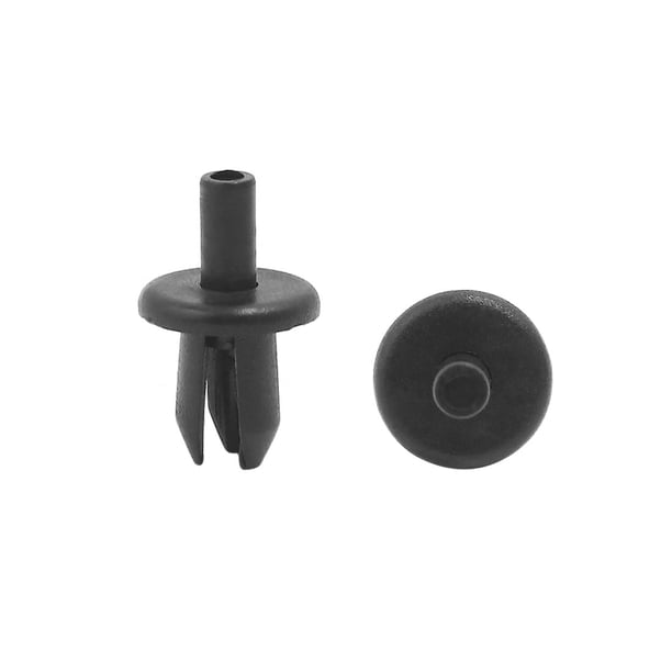 8mm Hole 16mm Head Black Plastic Rivet Trim Fastener Retainer Clip 10pcs for Car