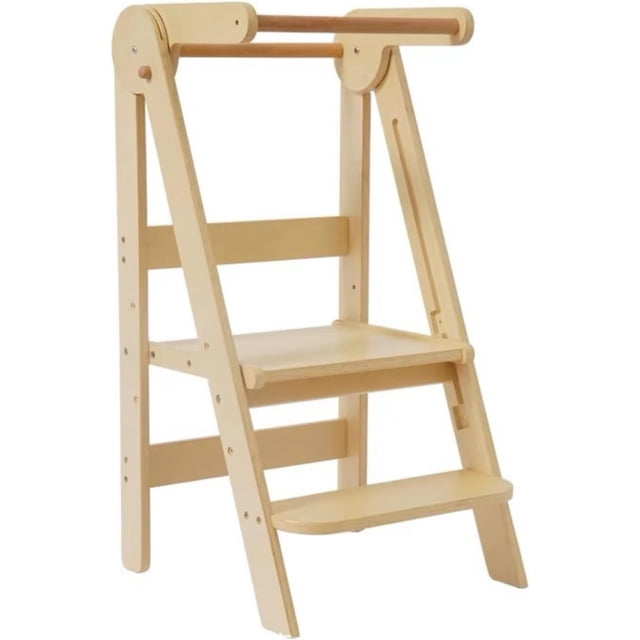Torre de Aprendizaje Montessori Plegable Bluelander para Niños, Torre de 2 Escalones, Antideslizante